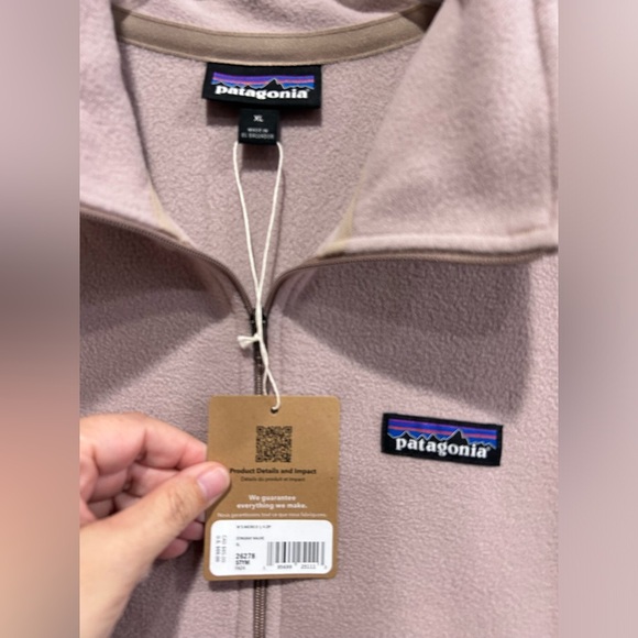 Patagonia Women's XL Micro D 1/4 Zip Fleece Pullover Jacket Stingray Mauve NWT - Picture 6 of 8